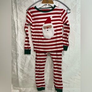 CartersKids Red and White Striped Santa Pajamas 5T